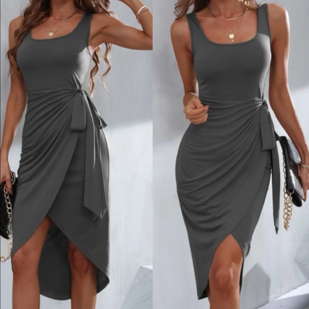 Boho Side Tie Bodycon Tank Top Dress - Picture 4 of 6